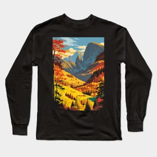 River Flowing Through a Yellow Autumn Scene Long Sleeve T-Shirt